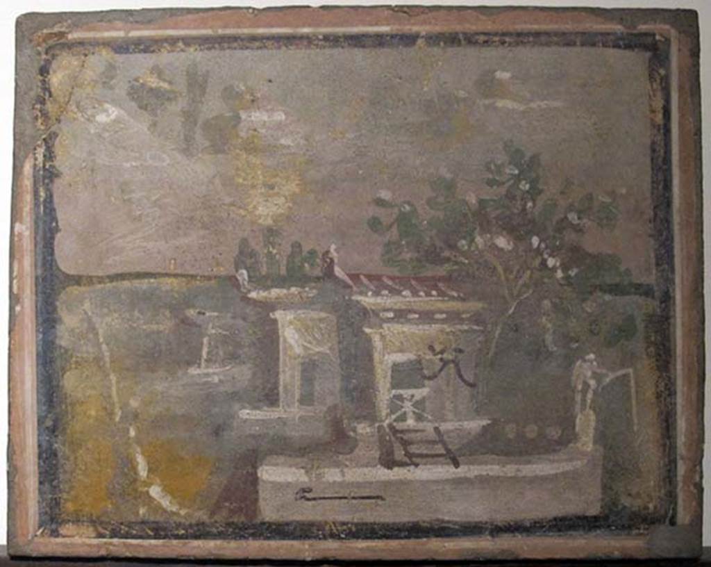 Villa dei Papiri, Herculaneum. Fresco of sacred landscape.
Now in Naples Archaeological Museum. Inventory number 9458.